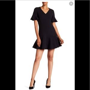 Rebecca Taylor short sleeve ruffle hem dress